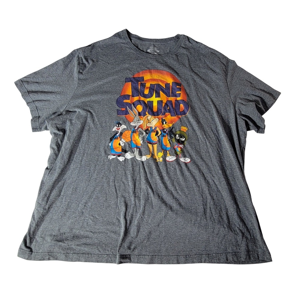Space Jam Tune Squad Graphic T-Shirt Men 3XLT Heather Gray Bugs Bunny Lola Bunny